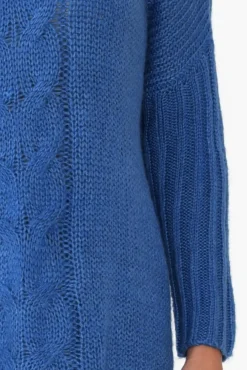 Knitwear<Cafe Latte Rinna Cobalt Cable Knit Detail Jumper