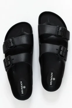 Slides<Human Shoes Ripe Black Buckle Slide