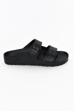Slides<Human Shoes Ripe Black Buckle Slide
