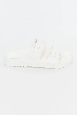 Slides<Human Shoes Ripe White Buckle Slide