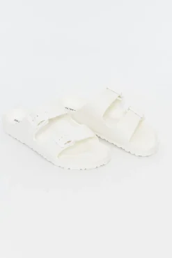 Slides<Human Shoes Ripe White Buckle Slide