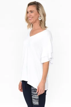 Sleeved Tops<Betty Basics Ripon White Frill Sleeve Top