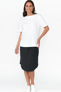Cotton Tops<Betty Basics Rosalie White Cotton Tee