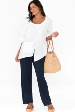 Pants<Pq Rosella Navy Bamboo Pant