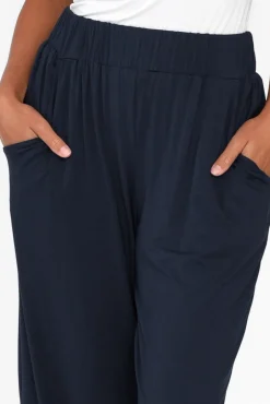 Pants<Pq Rosella Navy Bamboo Pant