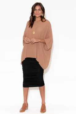 Skirts<Lou Lou Ross Black Bamboo Ruched Skirt