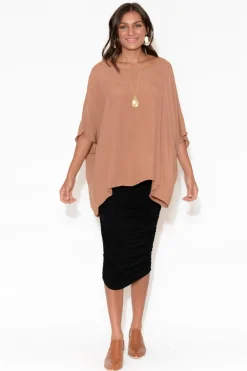 Skirts<Lou Lou Ross Black Bamboo Ruched Skirt