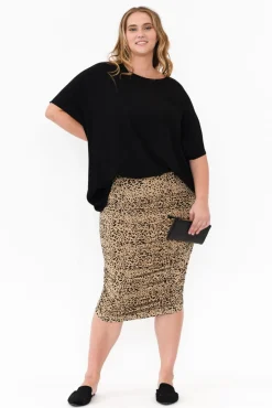 Skirts<Lou Lou Ross Leopard Bamboo Ruched Skirt