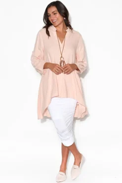 Skirts<Lou Lou Ross White Bamboo Ruched Skirt