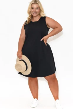 Cotton Dresses<One Ten Willow Roxanne Black Swing Dress
