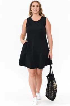 Cotton Dresses<One Ten Willow Roxanne Black Swing Dress