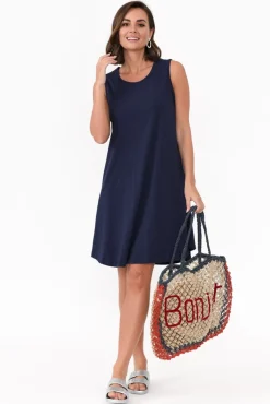 Cotton Dresses<One Ten Willow Roxanne Navy Swing Dress
