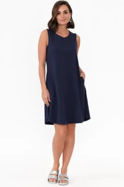 Cotton Dresses<One Ten Willow Roxanne Navy Swing Dress