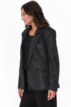 Jackets<Hammock u0026 Vine Roxy Black Metallic Blazer
