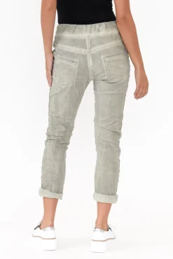 Pants<La Strada Rueben Khaki Embellished Stretch Pant