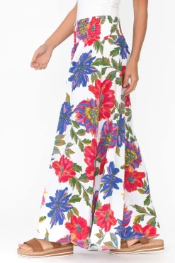 Pants<Donna Donna Rumi Red Blossom Wide Leg Linen Pant