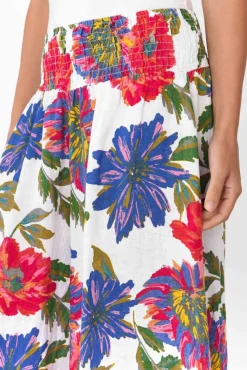 Pants<Donna Donna Rumi Red Blossom Wide Leg Linen Pant