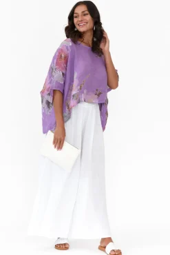 Pants<Donna Donna Rumi White Wide Leg Linen Pant