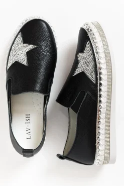 Leather Sneakers<Lav-ish Ryder Black Star Leather Slip On Shoe