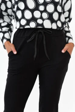 Pants<Hourglass Rylan Black Cotton Tie Pant
