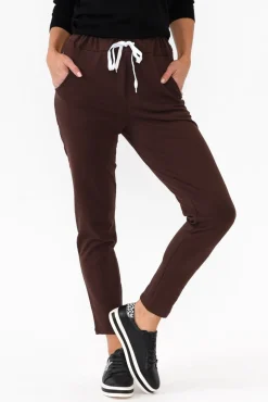 Pants<Hourglass Rylan Chocolate Cotton Tie Pant