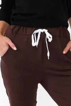 Pants<Hourglass Rylan Chocolate Cotton Tie Pant