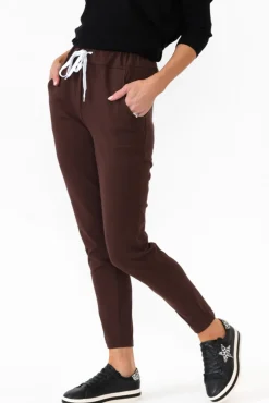 Pants<Hourglass Rylan Chocolate Cotton Tie Pant