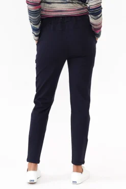 Pants<Hourglass Rylan Navy Cotton Tie Pant