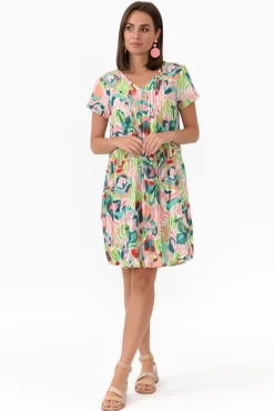 Cotton Dresses<One Summer Sabina Red Swirl Crinkle Cotton Dress