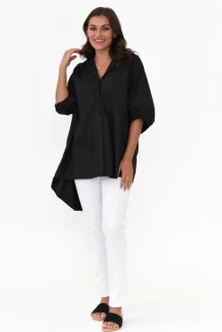 Cotton Tops<Slate the Label Sadie Black Cotton Tunic Top