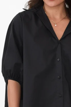Cotton Tops<Slate the Label Sadie Black Cotton Tunic Top