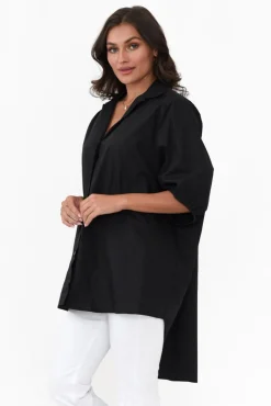 Cotton Tops<Slate the Label Sadie Black Cotton Tunic Top