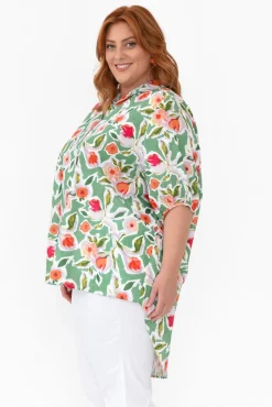 Cotton Tops<Slate the Label Sadie Green Blossom Cotton Tunic Top