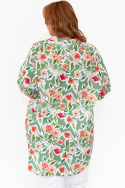 Cotton Tops<Slate the Label Sadie Green Blossom Cotton Tunic Top