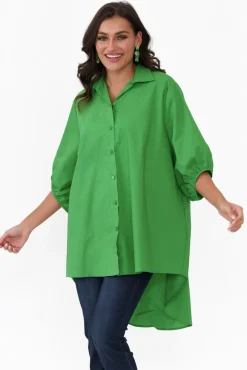 Cotton Tops<Slate the Label Sadie Green Cotton Tunic Top