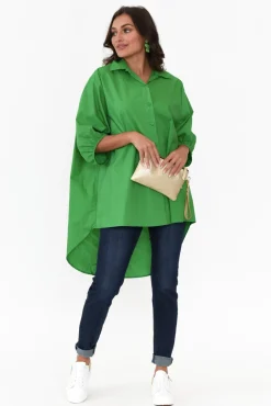 Cotton Tops<Slate the Label Sadie Green Cotton Tunic Top
