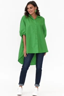 Cotton Tops<Slate the Label Sadie Green Cotton Tunic Top