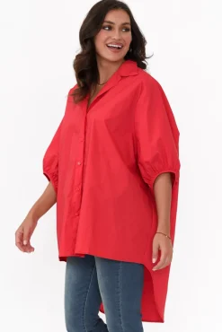 Cotton Tops<Slate the Label Sadie Red Cotton Tunic Top