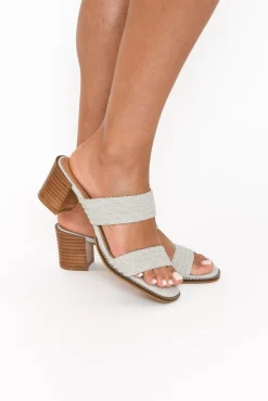 Heeled Sandals<Bay Lane Saloon Grey Leather Heel