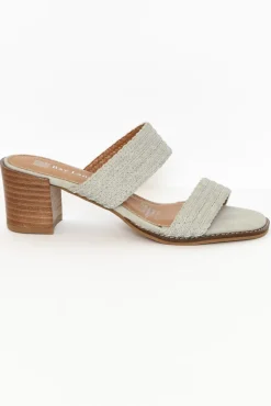 Heeled Sandals<Bay Lane Saloon Grey Leather Heel