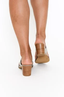 Heeled Sandals<Bay Lane Saloon Grey Leather Heel