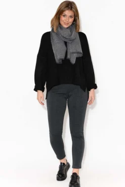 Scarves<The Scarf Company Sam Grey Merino Herringbone Scarf