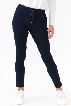 Pants<Rosa Sera Samford Navy Crinkle Drawstring Pant