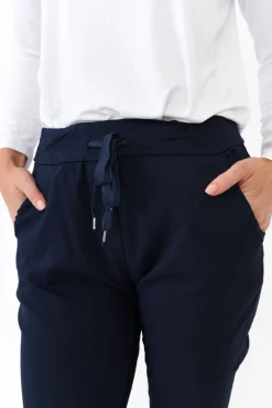 Pants<Rosa Sera Samford Navy Crinkle Drawstring Pant