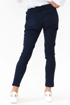 Pants<Rosa Sera Samford Navy Crinkle Drawstring Pant