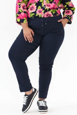 Pants<Rosa Sera Samford Navy Crinkle Drawstring Pant