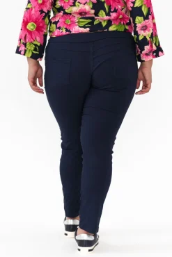 Pants<Rosa Sera Samford Navy Crinkle Drawstring Pant