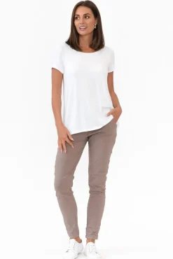 Pants<Rosa Sera Samford Taupe Crinkle Drawstring Pant