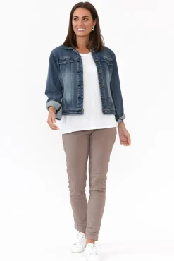 Pants<Rosa Sera Samford Taupe Crinkle Drawstring Pant