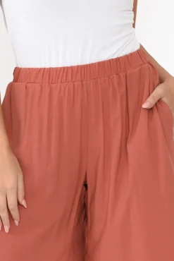 Pants<La Mode Samira Rust Cotton Wide Leg Pant